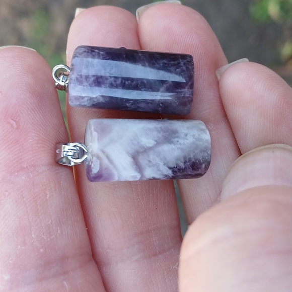 New 2pc Column Amethyst Pendant. - Picture 7 of 8